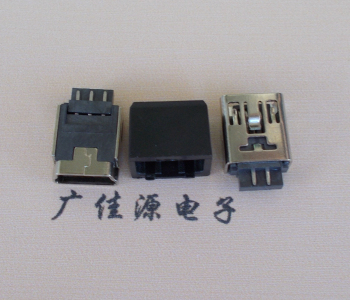 麻涌镇MINI USB 5Pin接口 带护套焊线母座 B型180度铜壳