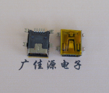 麻涌镇MINI USB 5P 接口 母座 全贴带麦拉 高9.6带0.9柱子