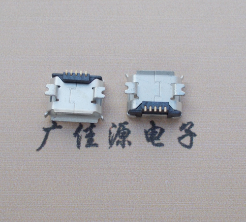 麻涌镇Micro USB 5PIN接口,B型垫高0.9mm鱼叉脚贴片雾锡卷边
